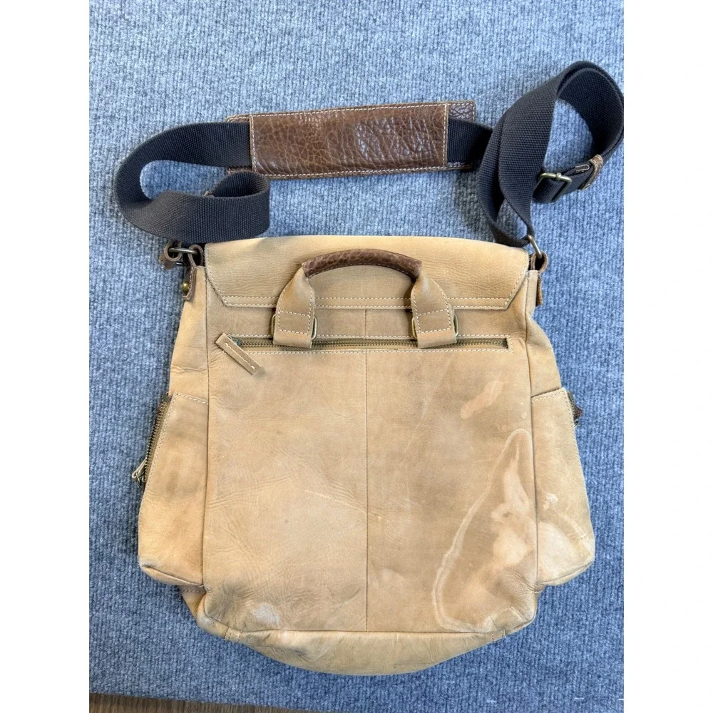 The Territory Ahead Tan Leather Messenger Bag Crossbody Tactical Travel Mens Bag